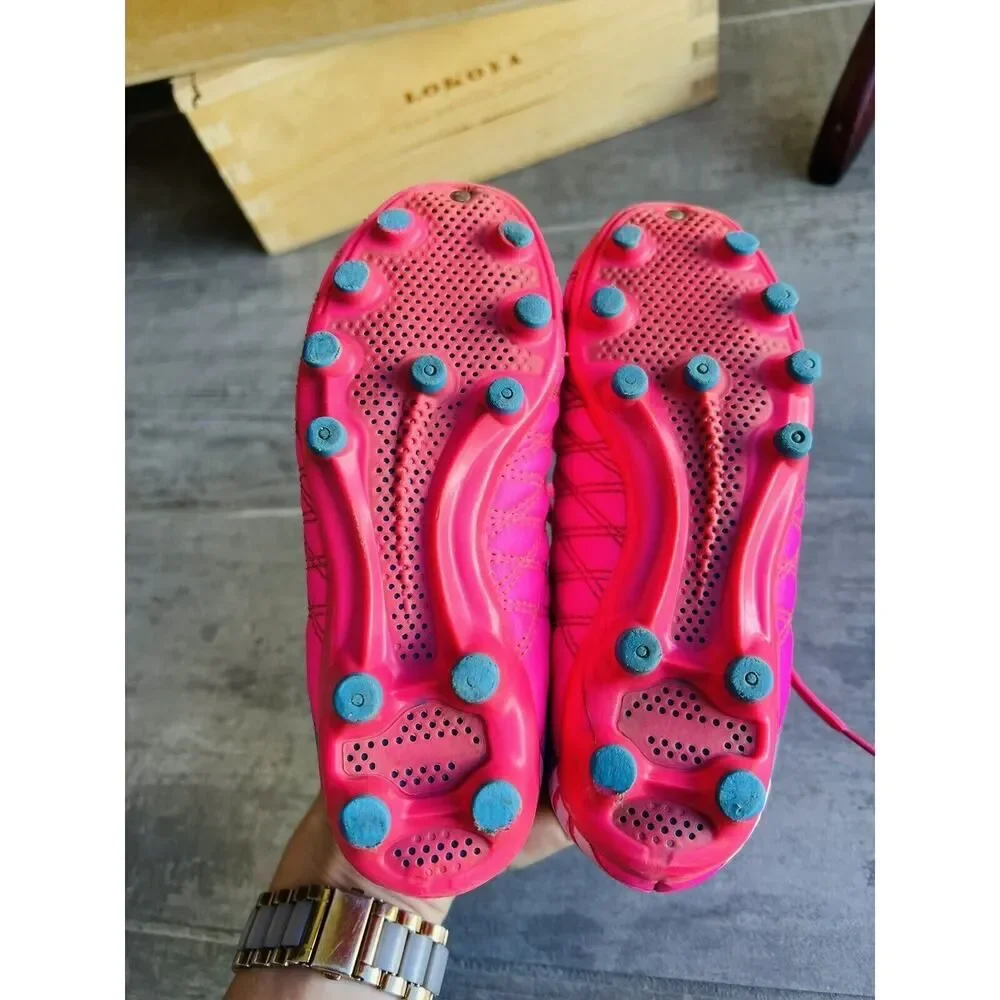 BROOMAN Youth Kids Girls Neon Pink Soccer Softball Cleats Athletic Shoes 11